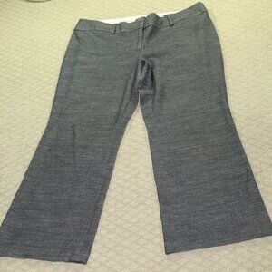 Loft Julie Trouser Pants Women's Variegated Navy Size 14 Wide Leg